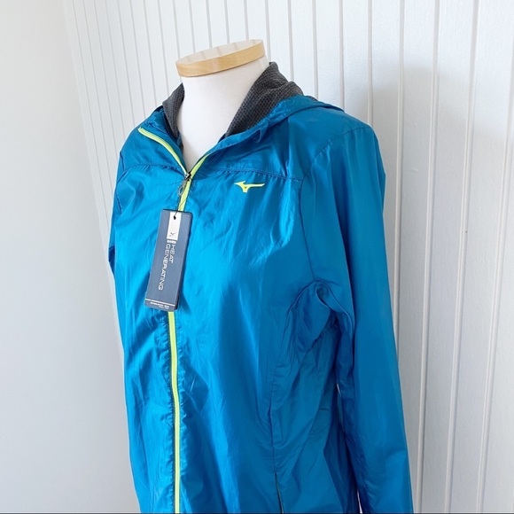 NWT Mizuno Blue Sapphire Heat Generating Hooded Jacket Coat Size XL - Picture 14 of 15